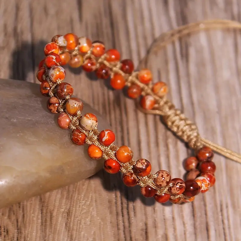 Double Layer Orange Agate Bracelet - GAIA