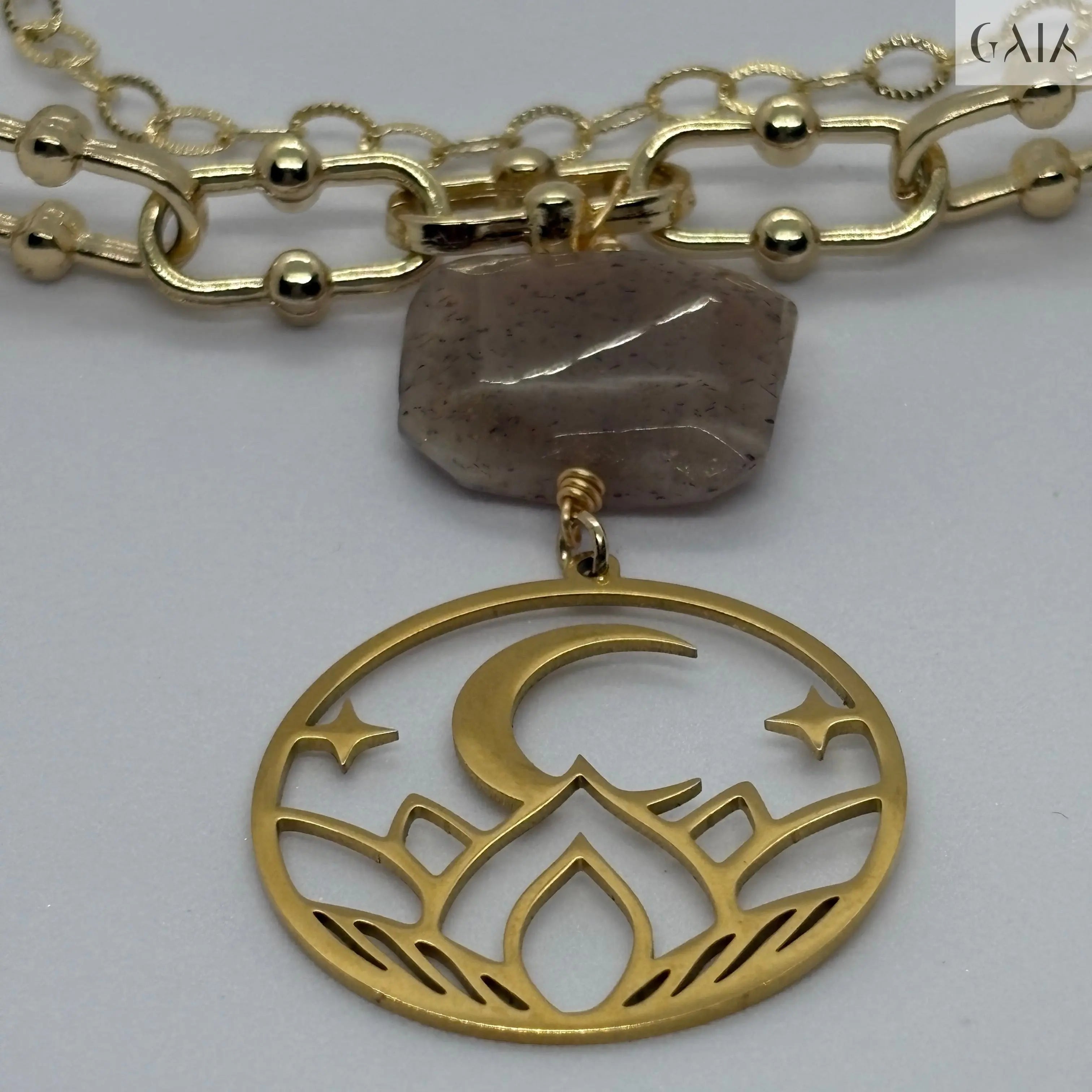 Brown Moonstone Necklace - GAIA - Jewellery Store