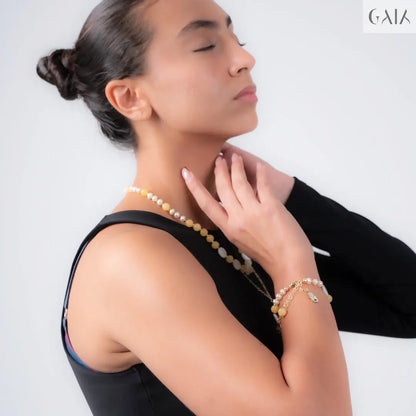 Citrine Jewelry Set (Necklace + Bracelet) - GAIA - Jewellery Store