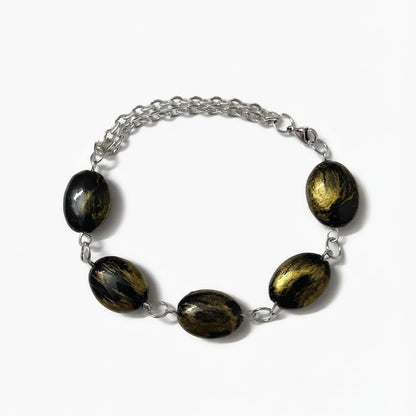 Gilded Obsidian Bracelet