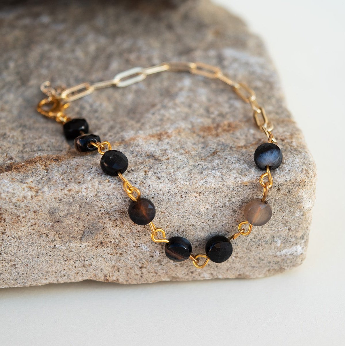 Black Agates Onyx Bracelet