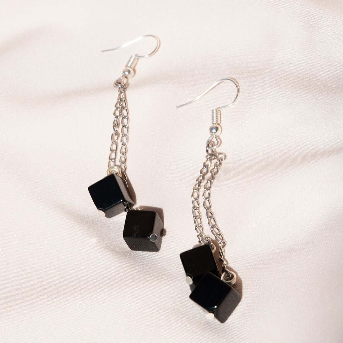 Elevate Your Elegance with Squared Black Agate earrings