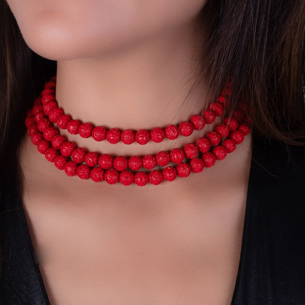 Red coral necklace