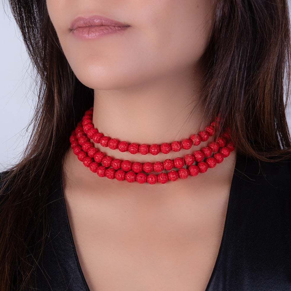 Red coral necklace