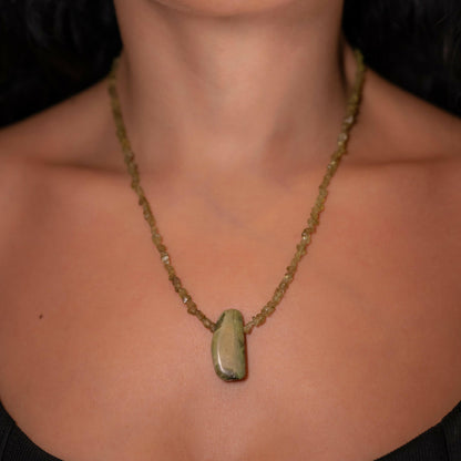 Hope – Green Citrine & Turquoise Necklace