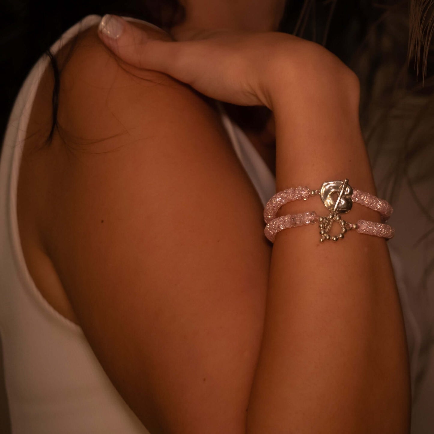 Pink crystal bracelet
