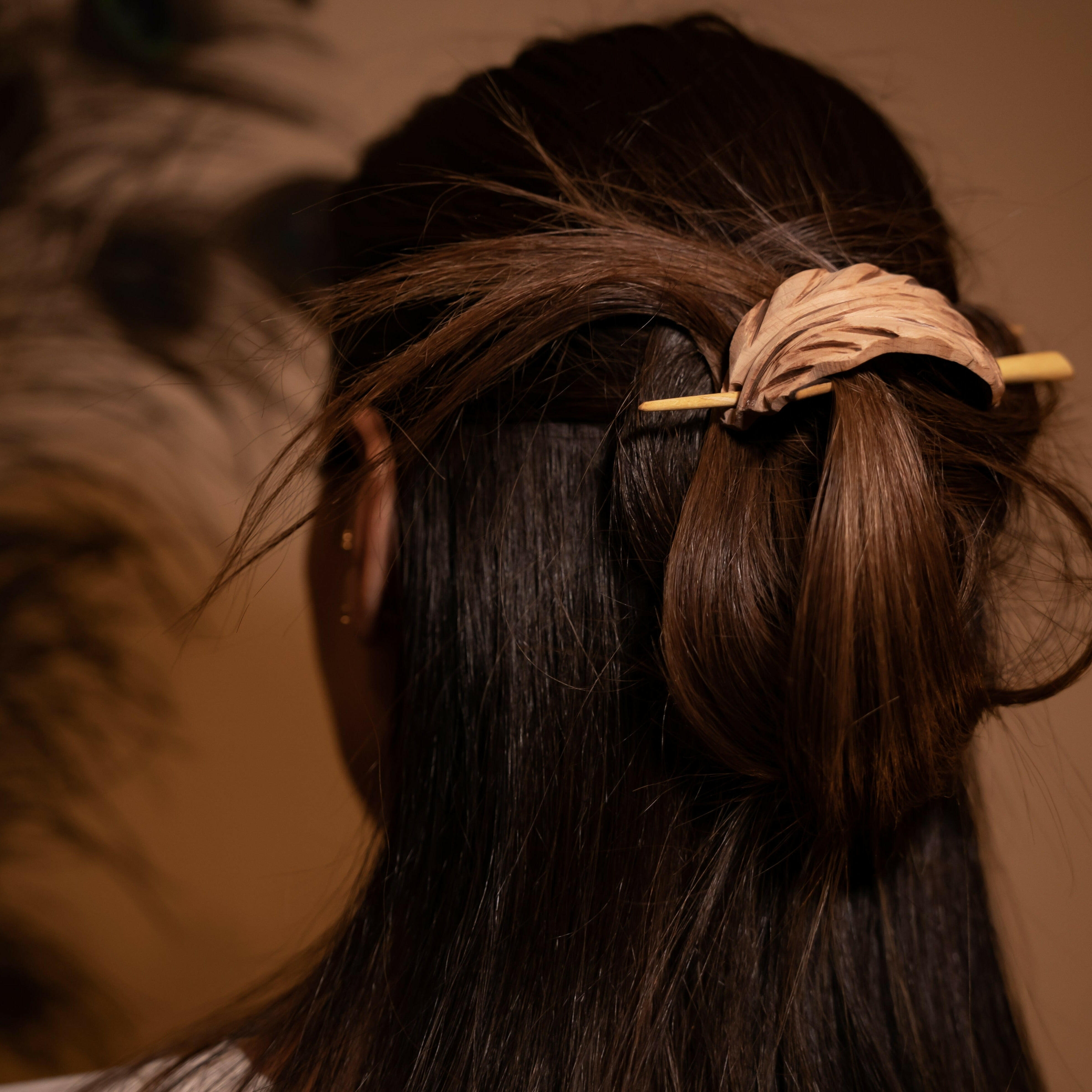 gold leaf hair clip