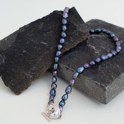Black Natural Freshwater Pearl Necklace - Necklaces - GAIA