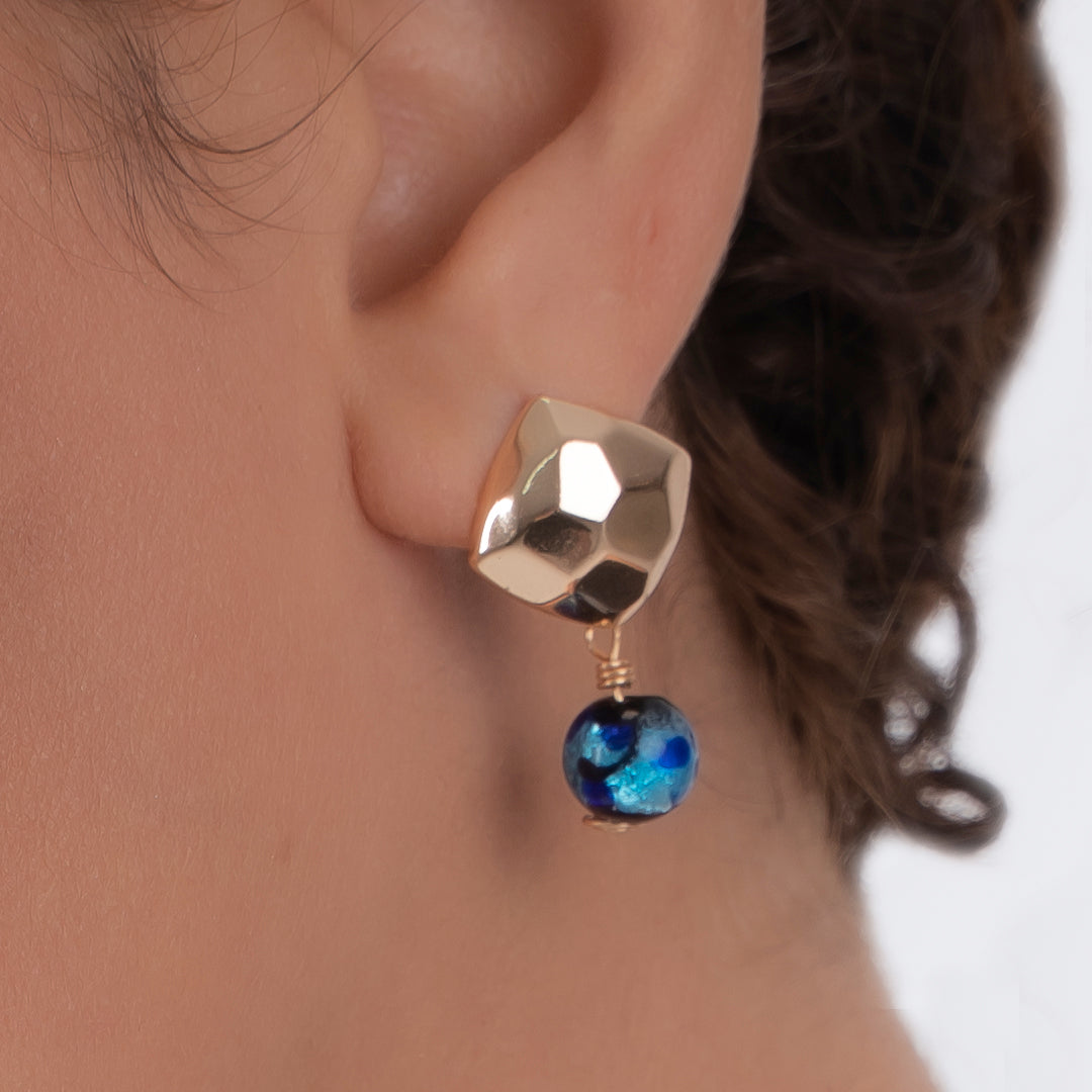 Golden Blue Earrings