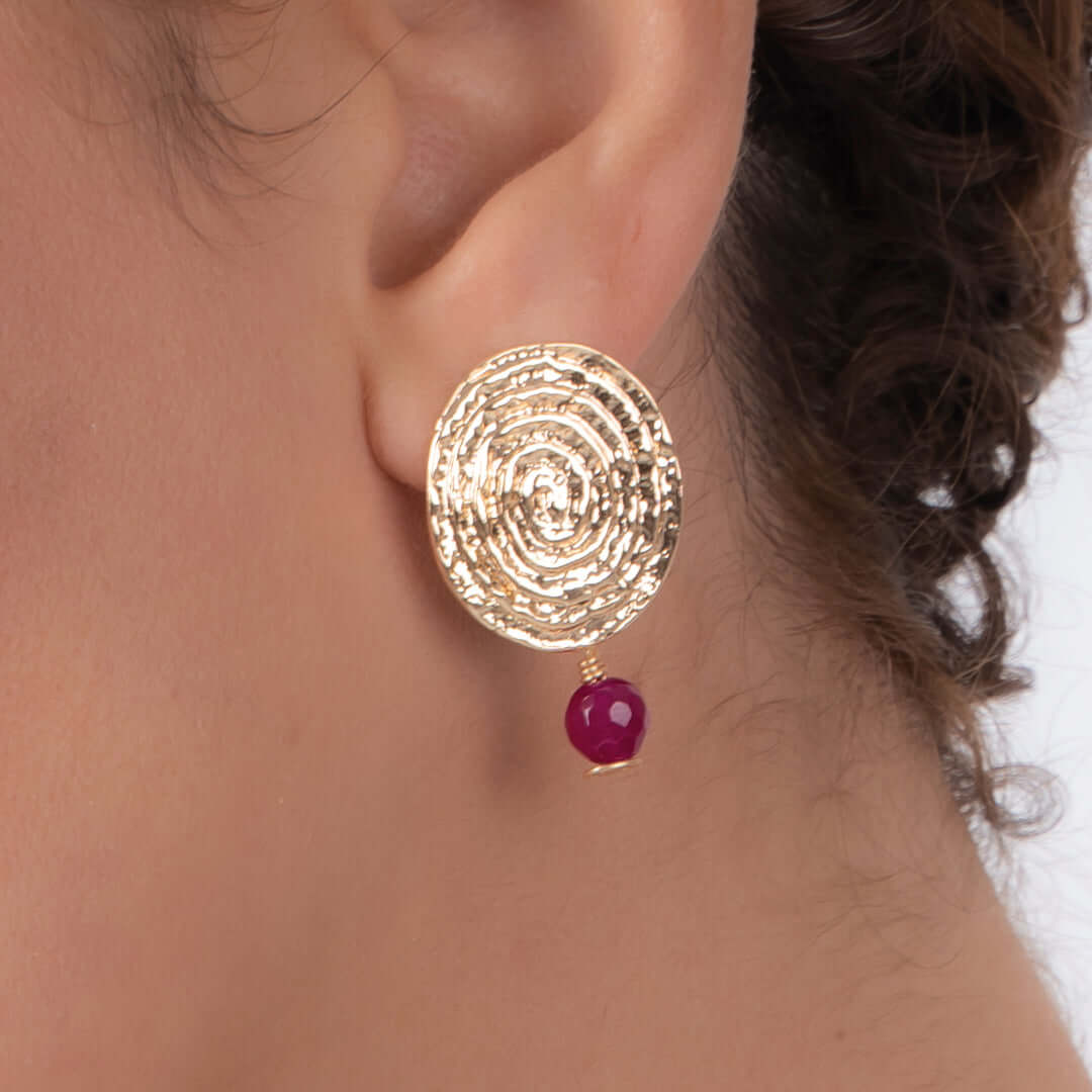 Red Golden Earrings - Earrings - GAIA