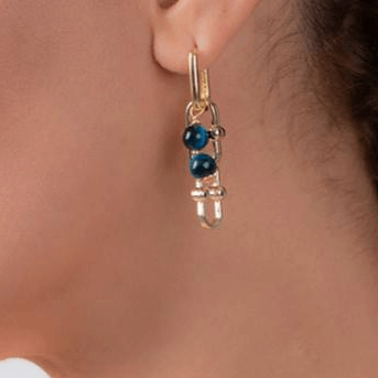 Blue Tiger Eye Earrings - Earrings - GAIA
