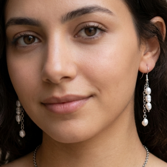 Floating Pearl Earrings