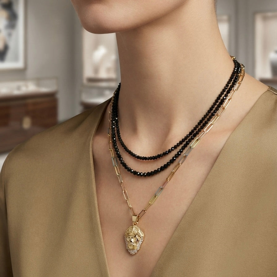 Gilded Lionheart Layered Necklace