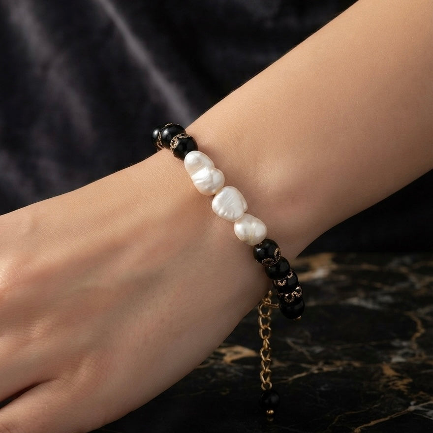 Gilded Obsidian & Pearl Ensemble