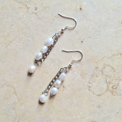 Floating Pearl Earrings