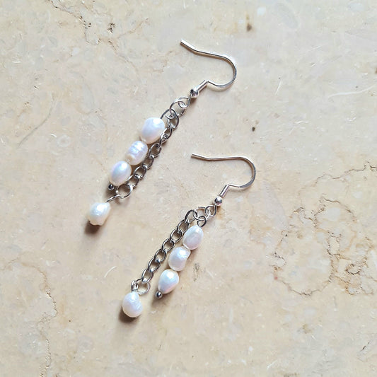 Floating Pearl Earrings