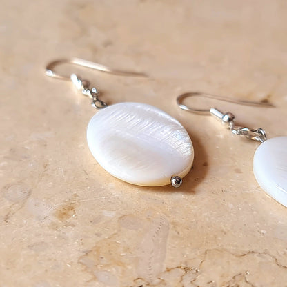 Mother of Pearl Cabochon Earrings