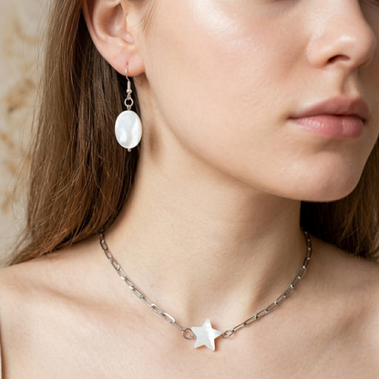 Mother of Pearl Cabochon Earrings