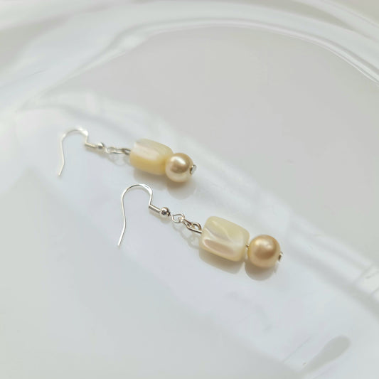 Pearly Shell Drop Earrings