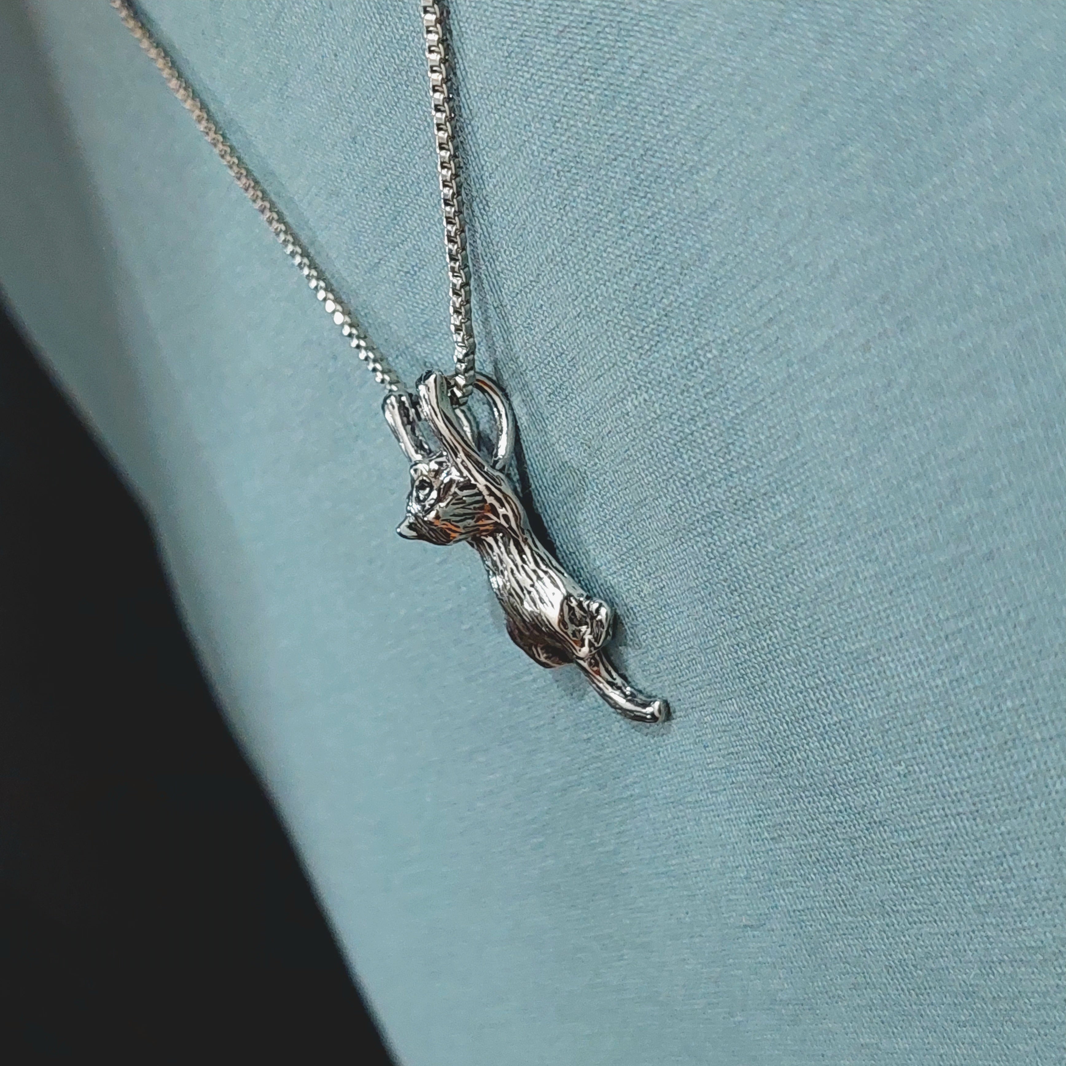 Hanging Cat Necklace Jewelry Designers  Necklace GAIA