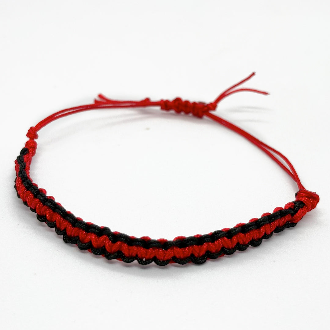 Handwoven Black & Red Bracelet