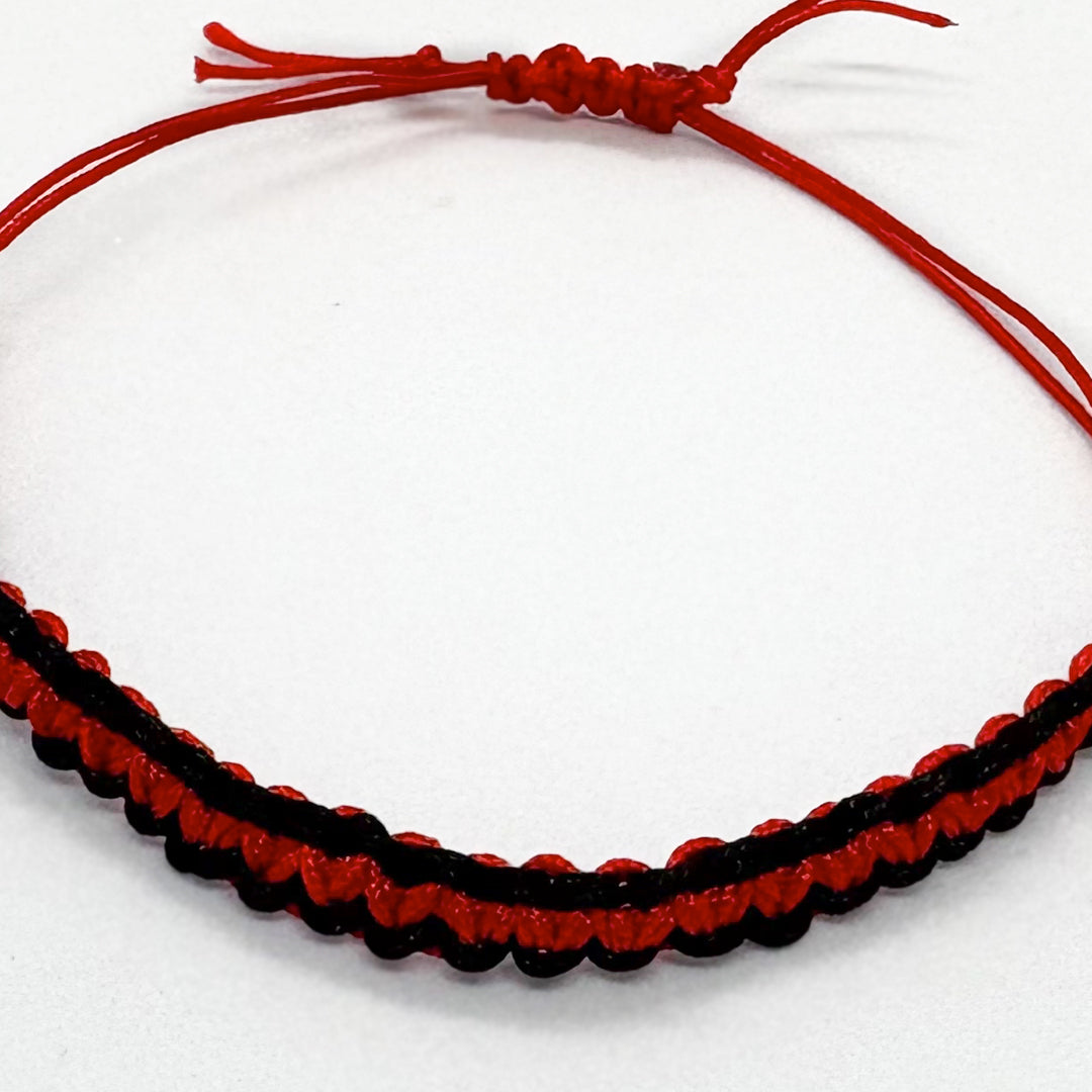 Handwoven Black & Red Bracelet