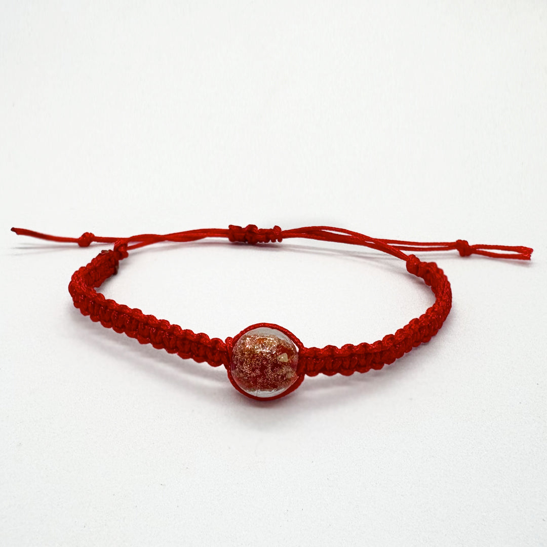 Handwoven Glass Red Bracelet