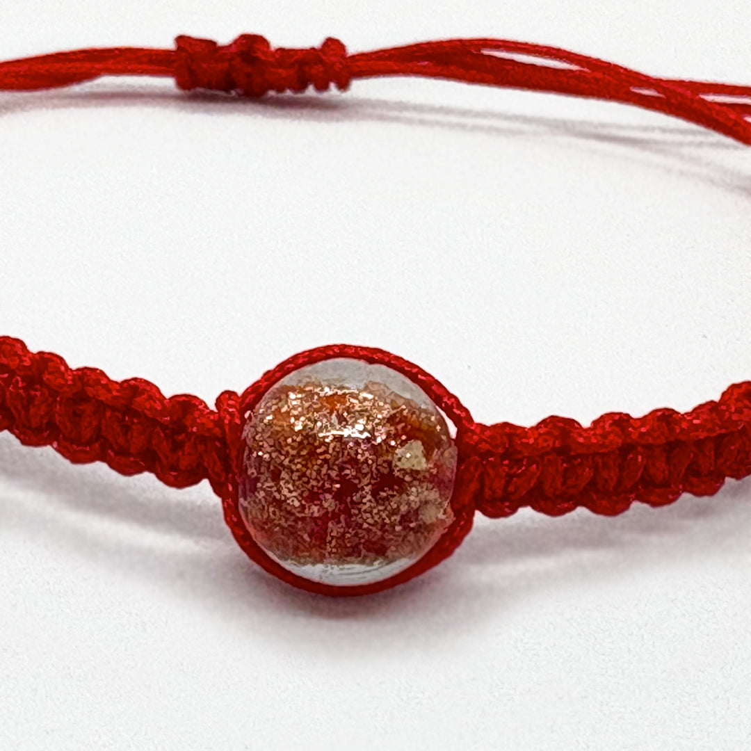 Handwoven Glass Red Bracelet