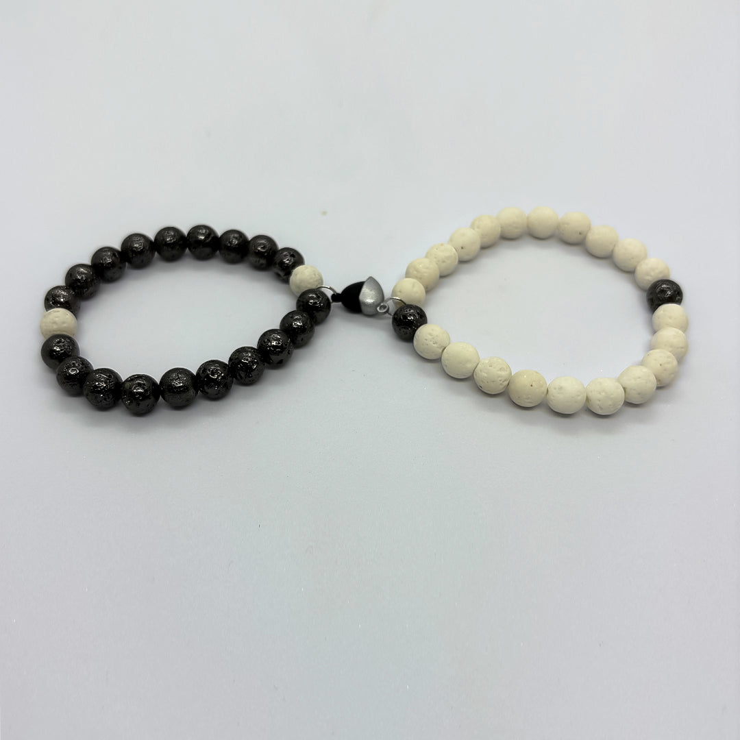 Valentine Lava Stone Couple Bracelet