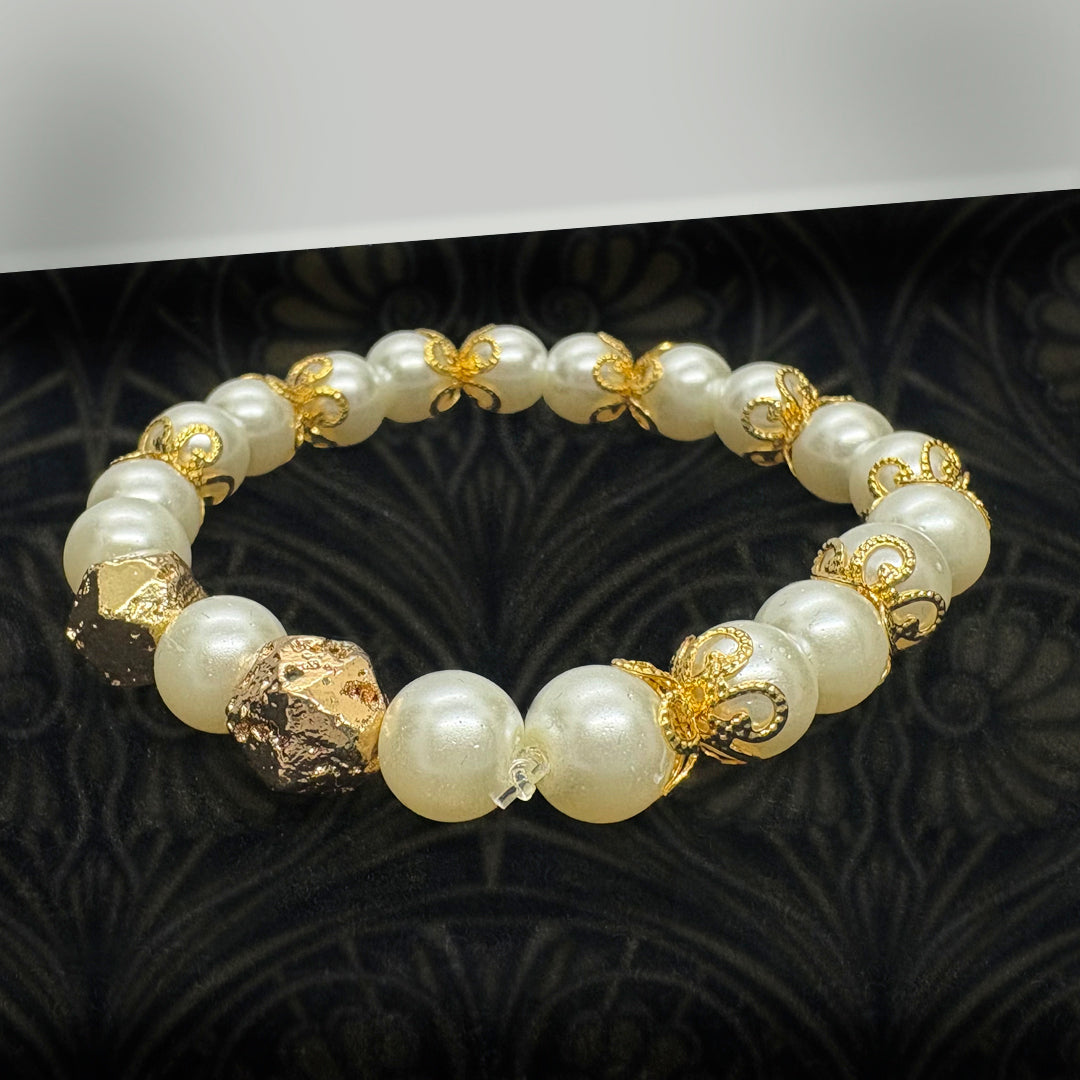 Golden Glass Pearl Bracelet - GAIA