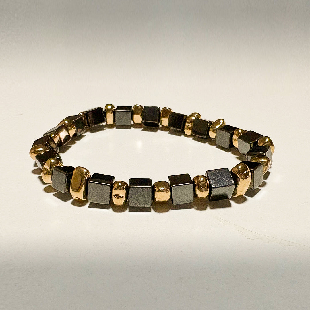 Grey & Gold hematite Bracelet