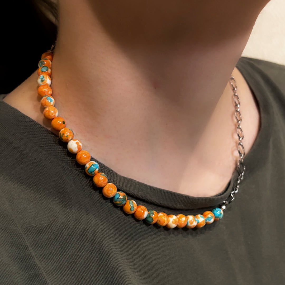 Orange Blue Rainbow Necklace