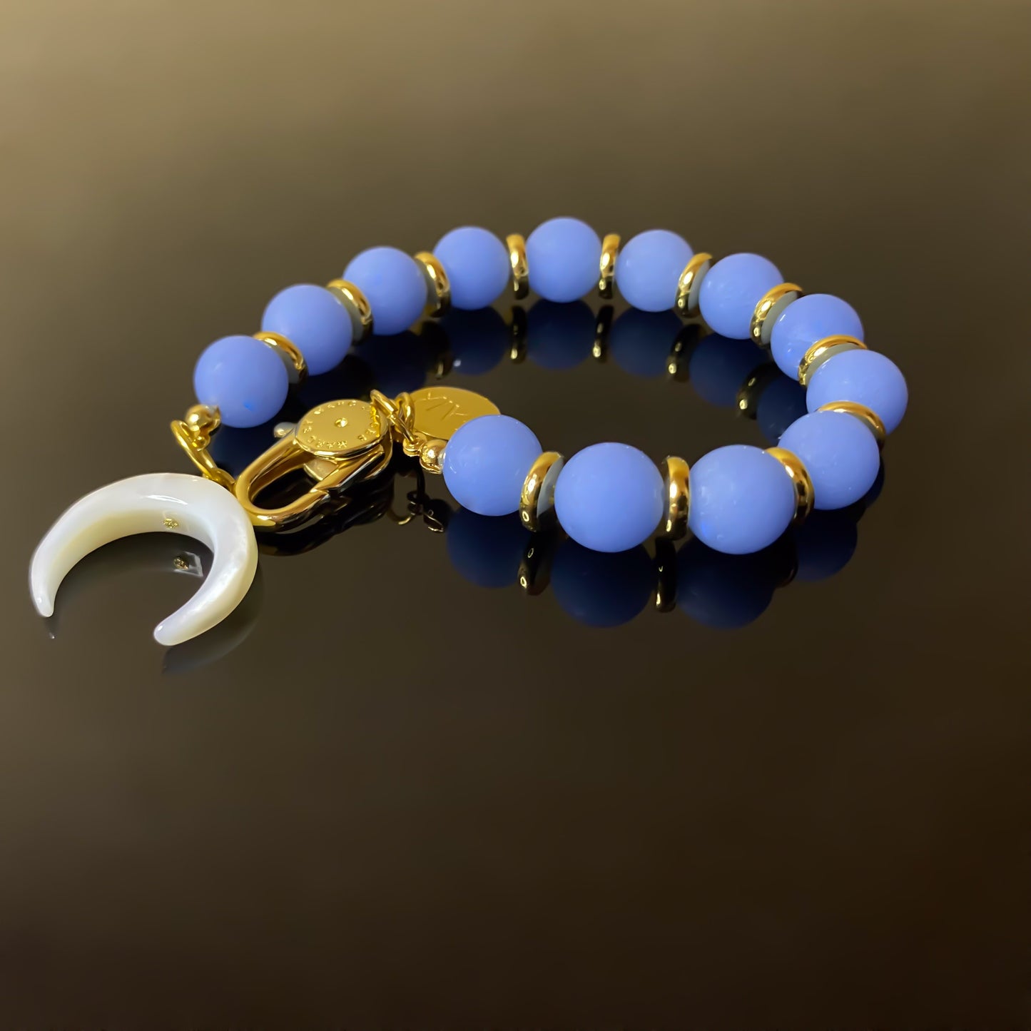 The Blue Agate & Shell Harmony Bracelet - GAIA - Jewellery Store
