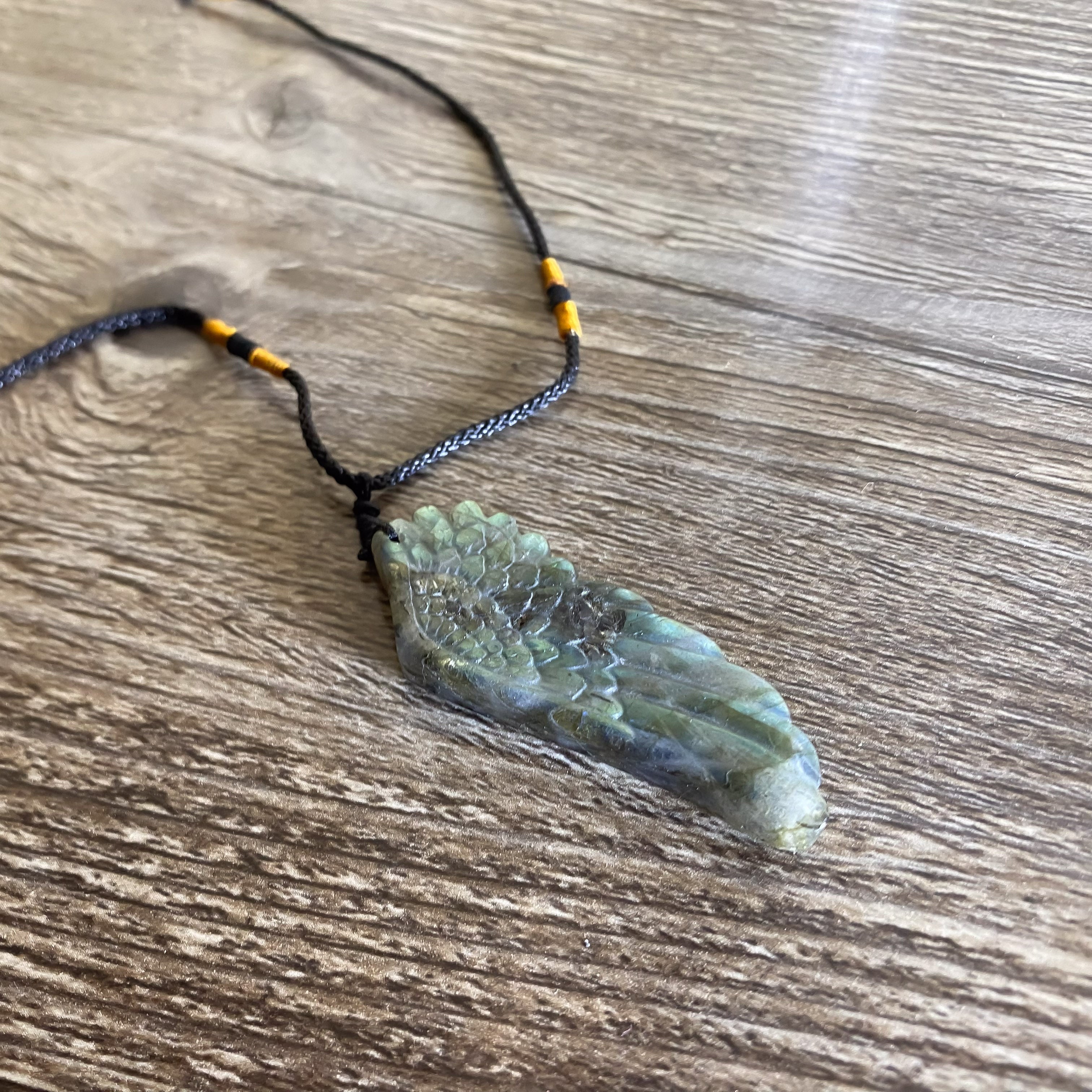 Natural Labradorite Angel's Wings Necklace - GAIA Global