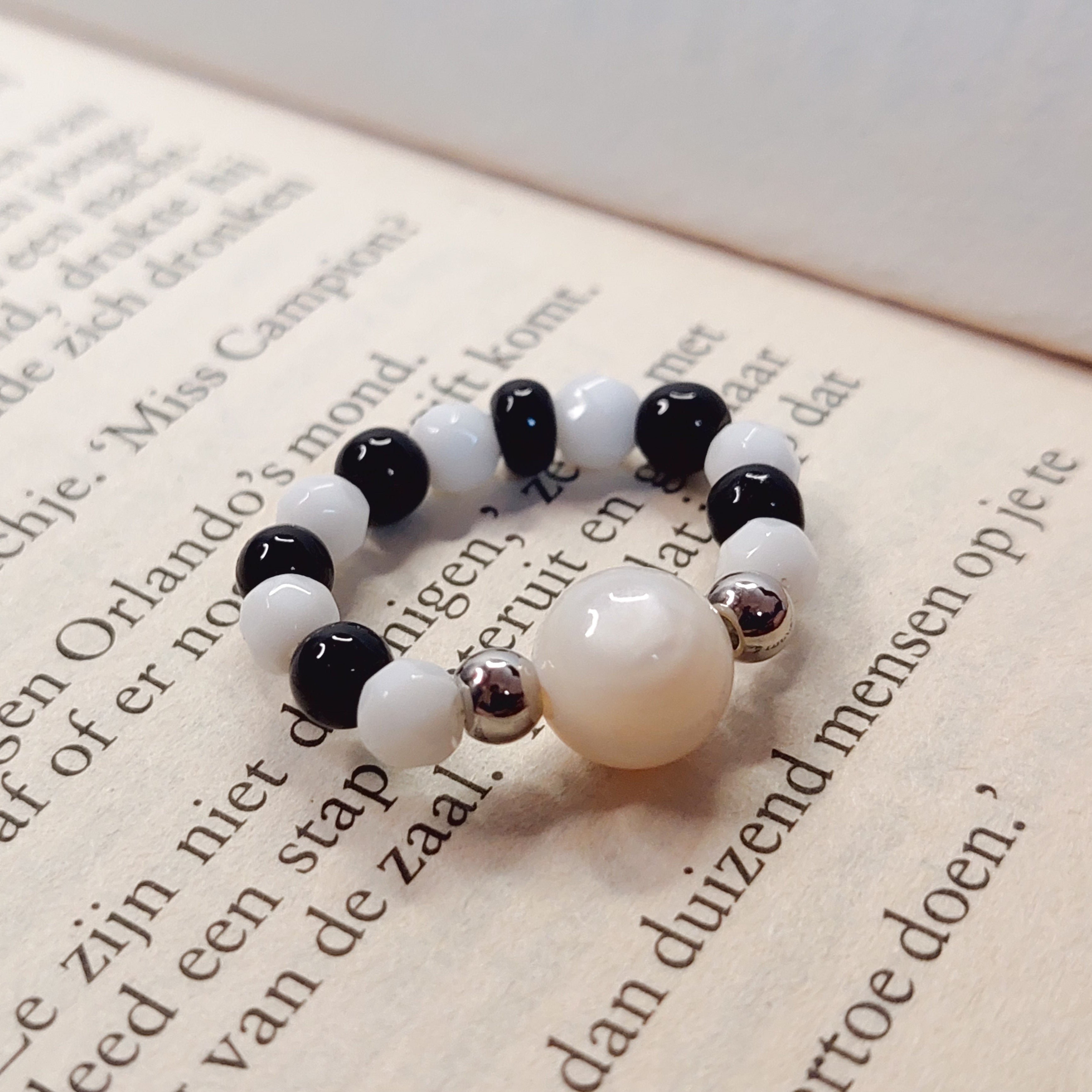 White Agate Ring GAIA  Rings