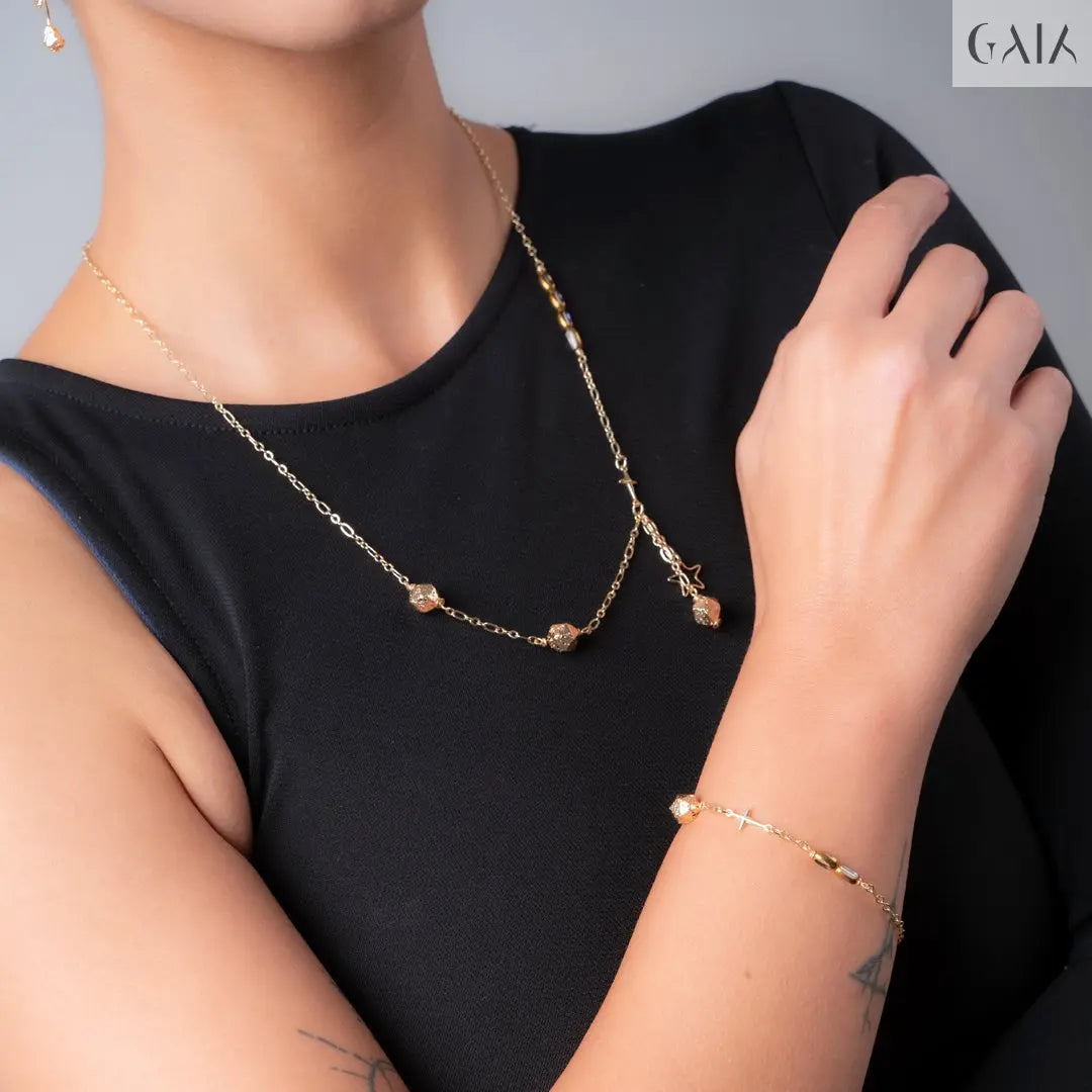 Gold Hematite Necklace - GAIA - Jewellery Store