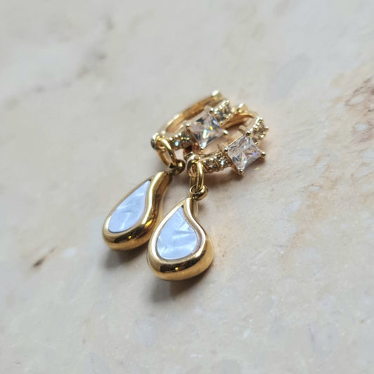 Golden Shell Drop Earrings