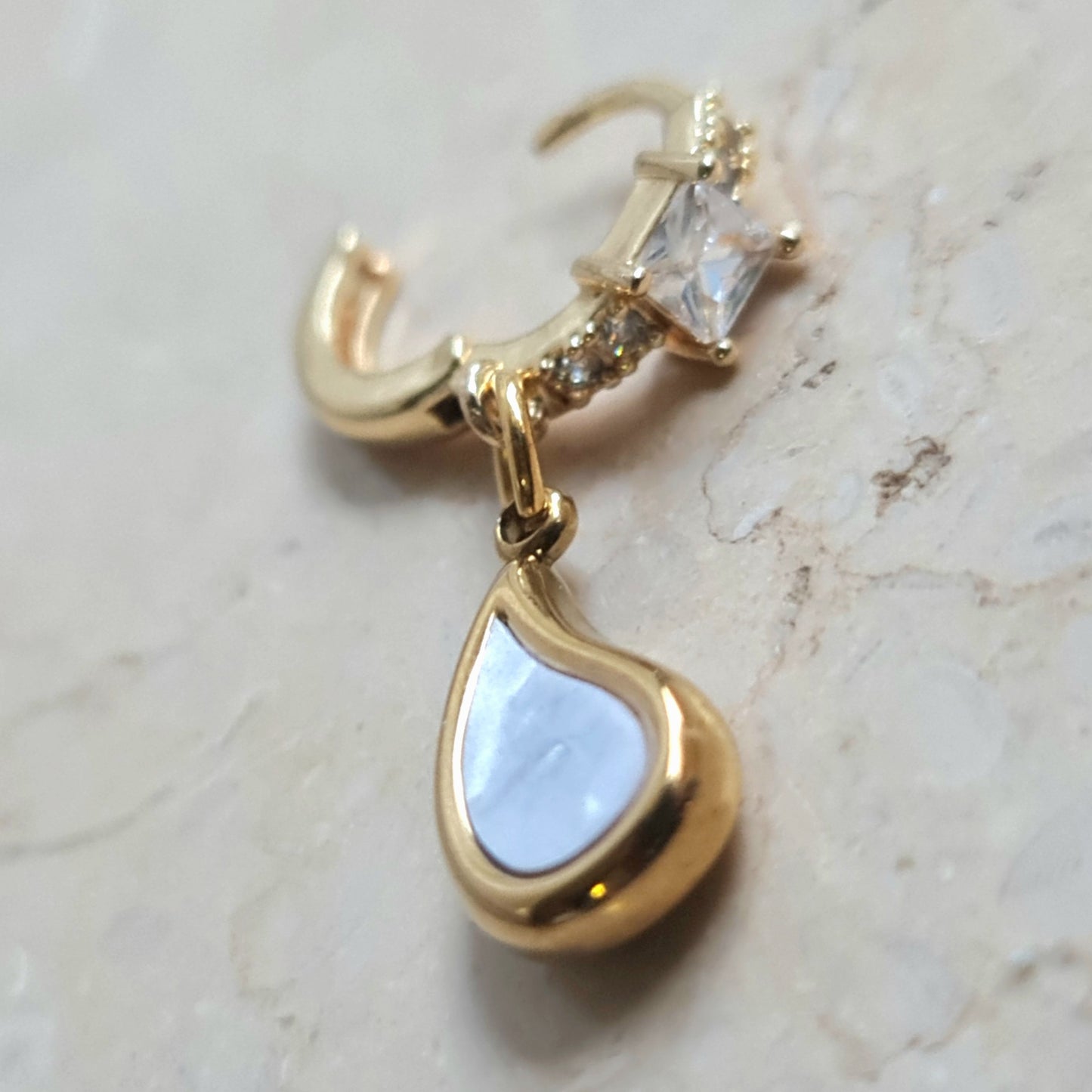 Golden Shell Drop Earrings