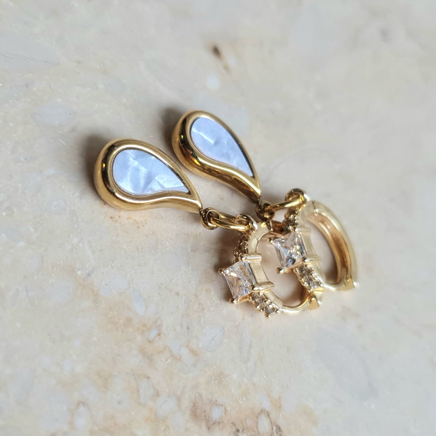Golden Shell Drop Earrings