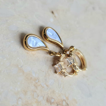 Golden Shell Drop Earrings