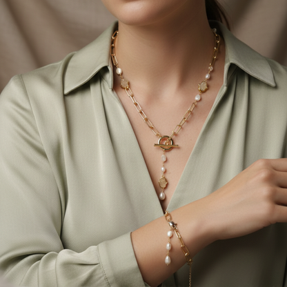 Hamsa Pearl Harmony Bracelet