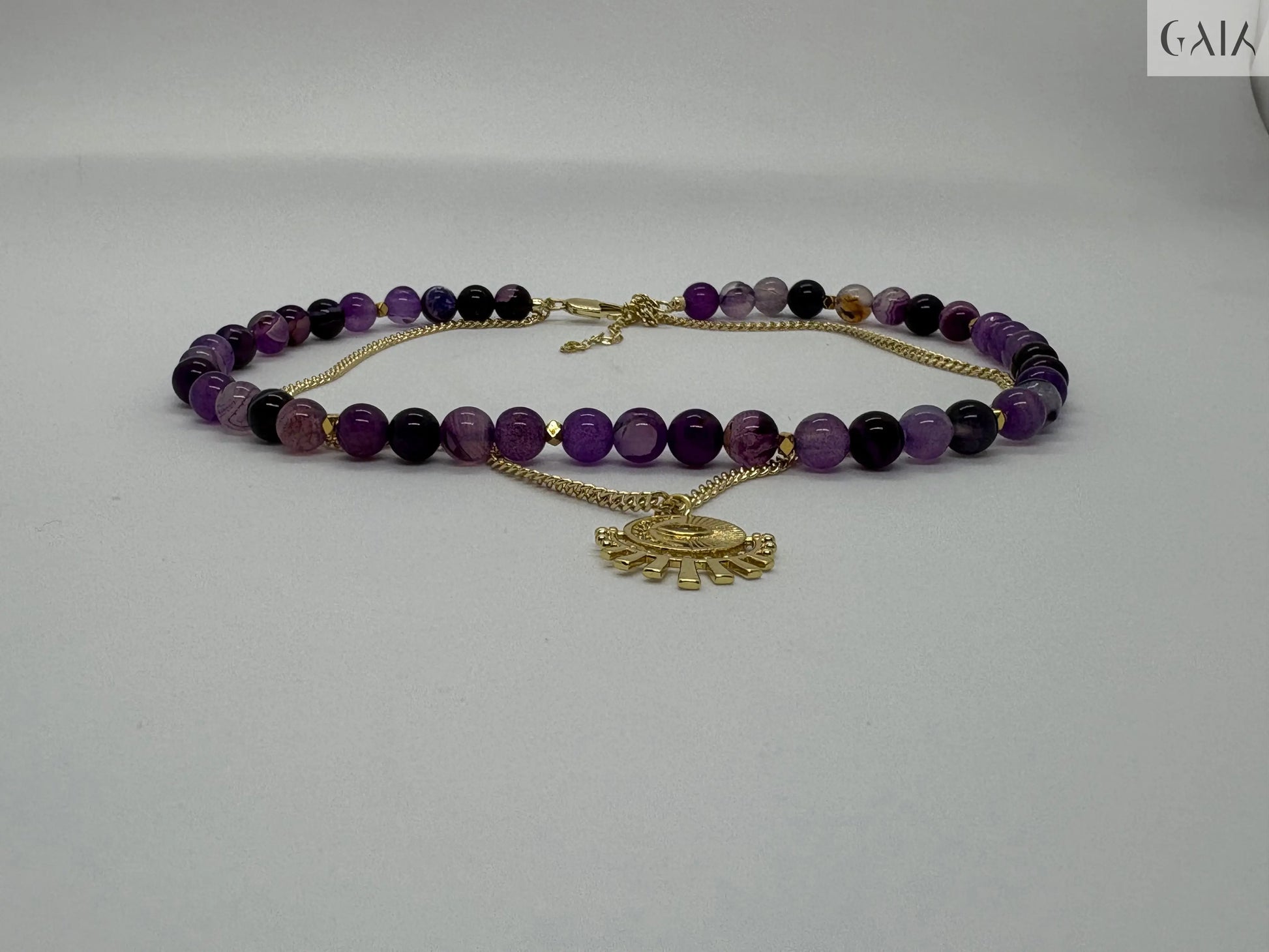 Handcrafted Purple Agate Necklace - GAIA - Jewellery Store