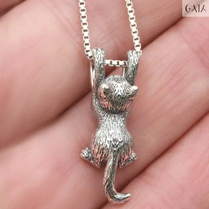 Hanging Cat Necklace Jewelry Designers  Necklace GAIA