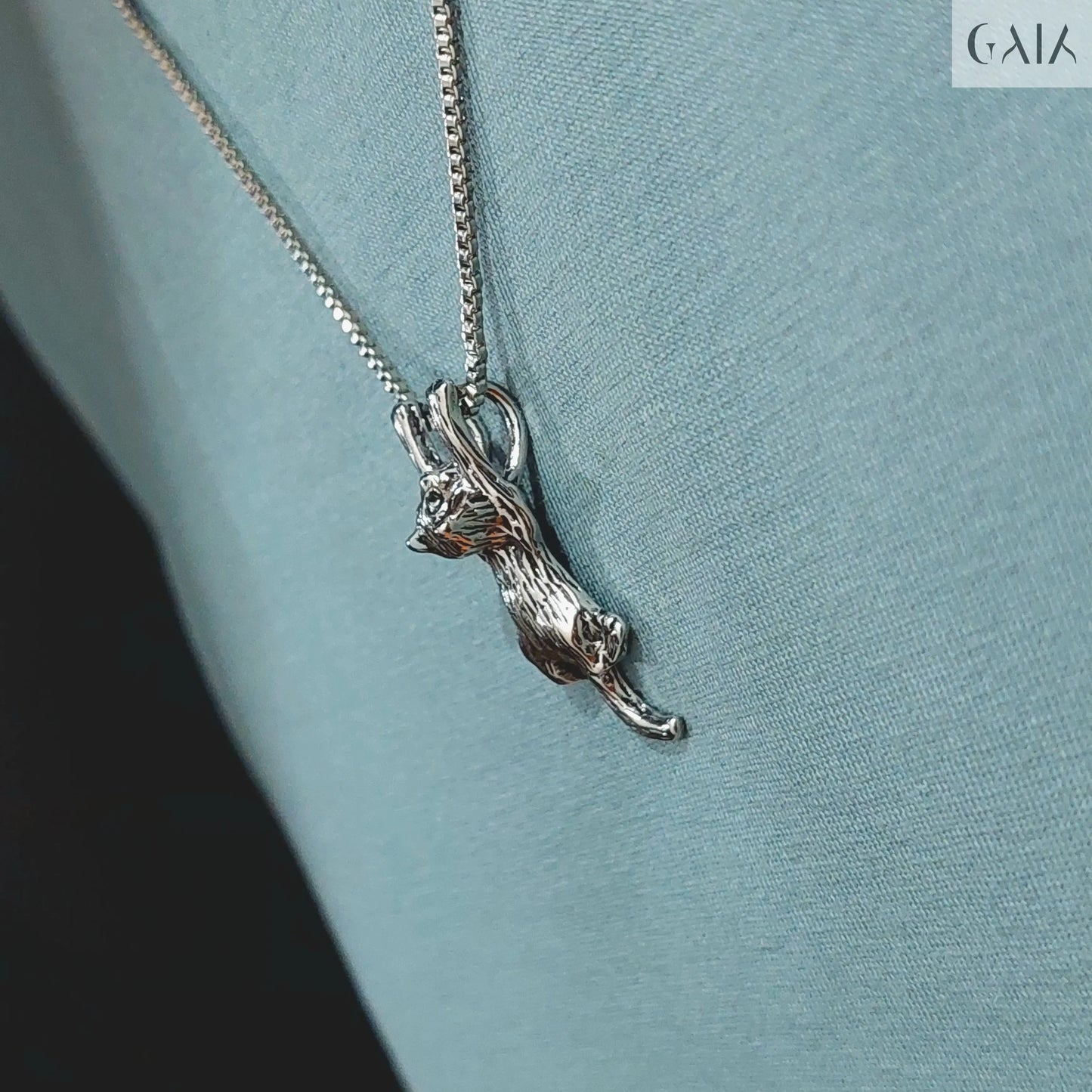 Hanging Cat Necklace Jewelry Designers  Necklace GAIA
