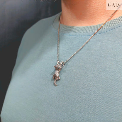 Hanging Cat Necklace Jewelry Designers  Necklace GAIA