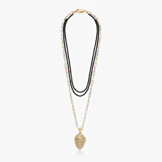 Gilded Lionheart Layered Necklace
