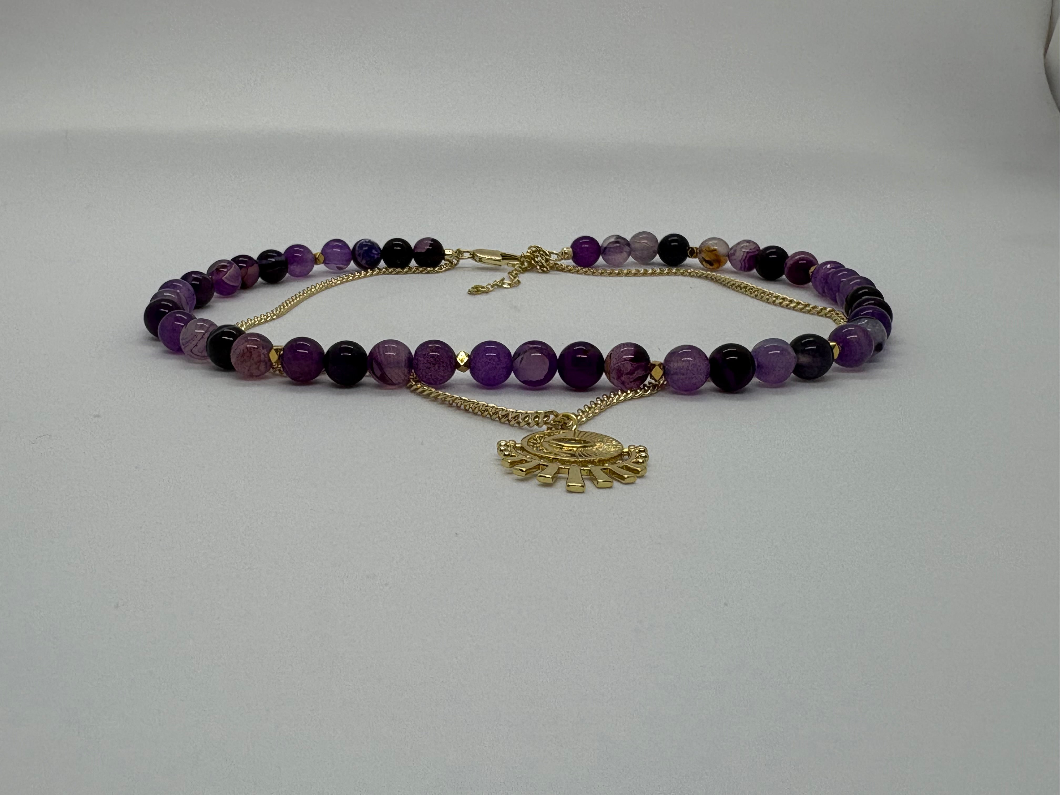 Handcrafted Purple Agate Necklace - GAIA