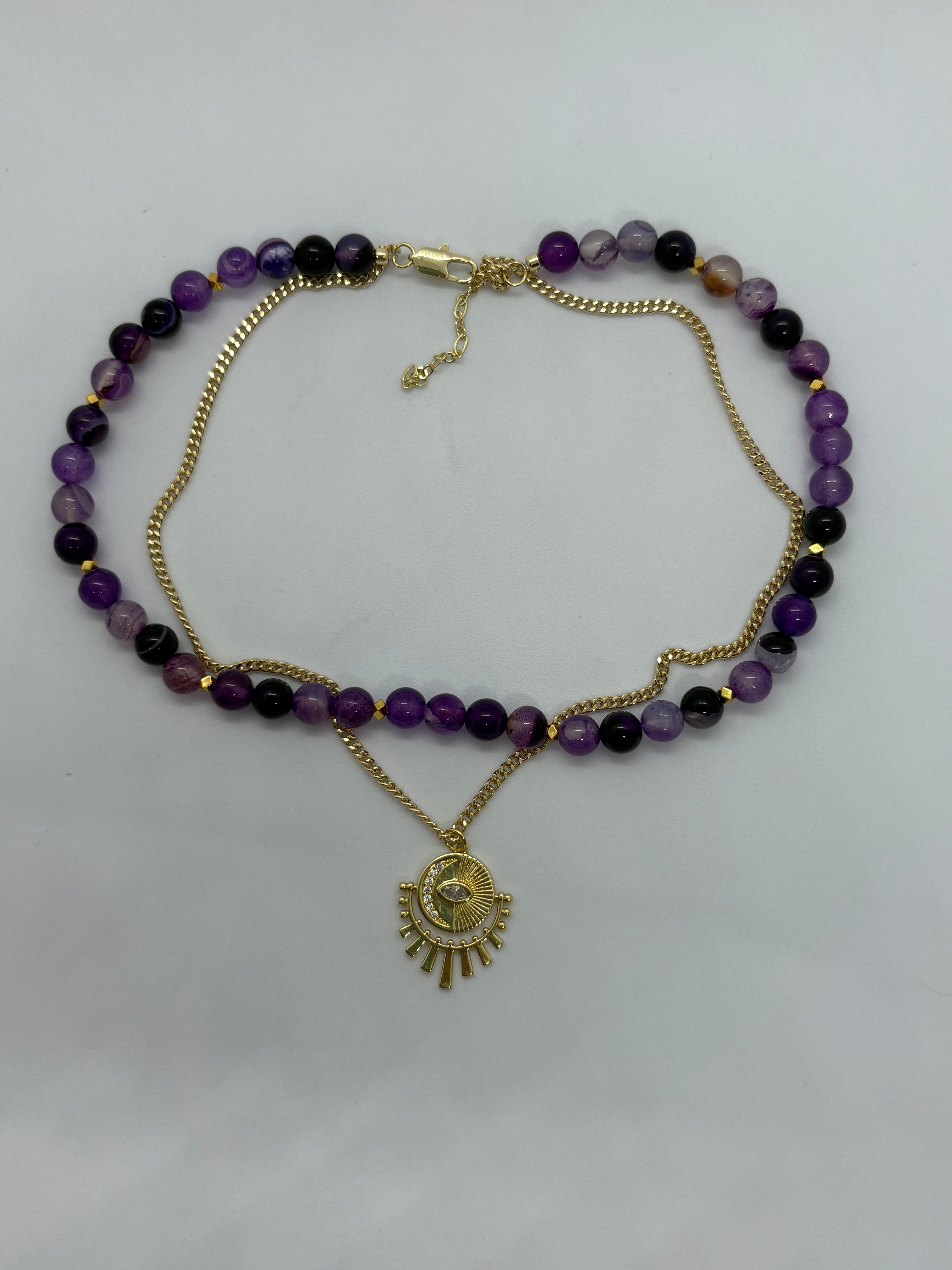 Handcrafted Purple Agate Necklace - GAIA