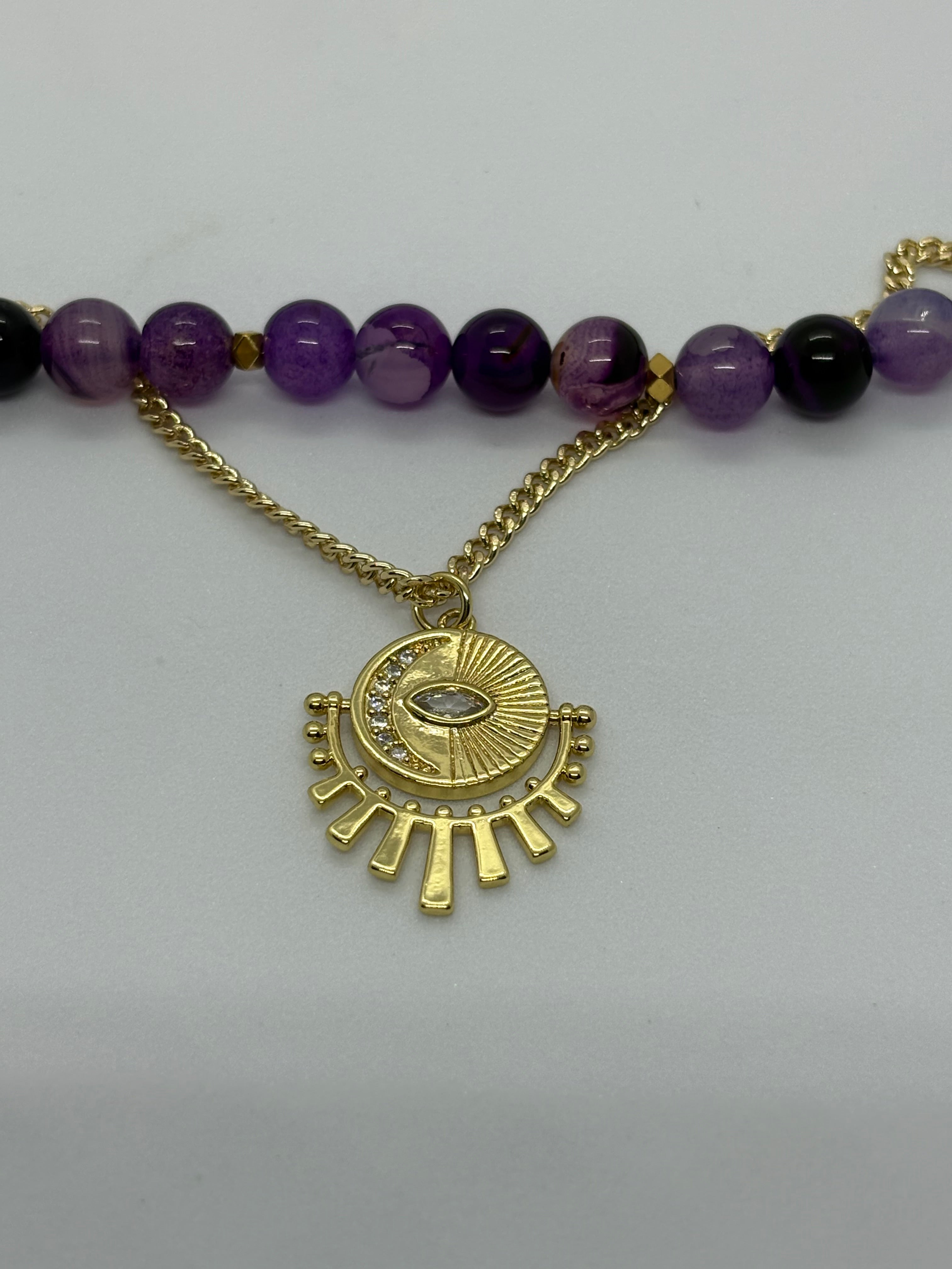 Handcrafted Purple Agate Necklace - GAIA