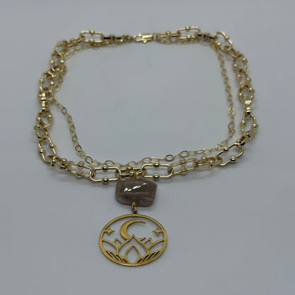 Brown Moonstone Necklace - Necklaces - GAIA